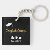 Porte-clés Félicitations Black White et Gold Graduation (Dos)