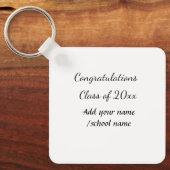 Porte-clés Félicitations classe d'ajouter le nom d'année scol (Recto)