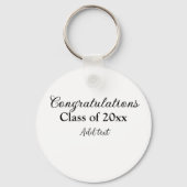 Porte-clés Félicitations de graduation simples clas d'ajout m (Verso)