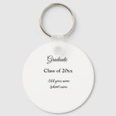 Porte-clés Félicitations de graduation simples clas d'ajout m (Verso)