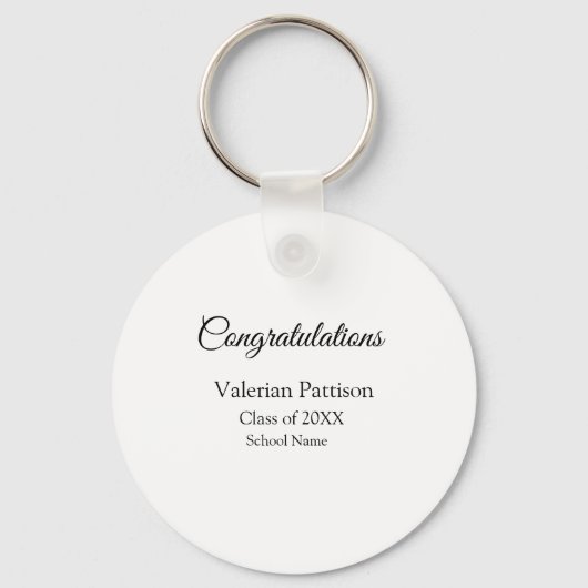 Porte-clés Félicitations diplômé ajouter le nom de l'école si (Recto)