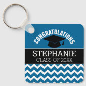 Porte-clés Félicitations Diplômé - Bleu noir Graduation (Recto)