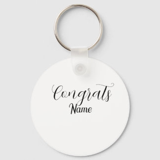 Porte-clés Félicitations diplômé nom simple minimal année pro