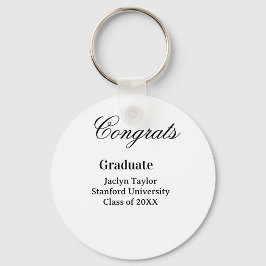 Porte-clés Félicitations diplôme nom université nom promotion (Recto)