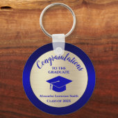 Porte-clés Félicitations Graduate Class of 2022 Blue Gold K (Recto)