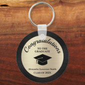 Porte-clés Félicitations Graduate Class of 2024 Black Gold (Recto)