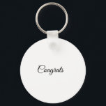 Porte-clés Félicitations minimales simples ajoutez votre nom<br><div class="desc">Conception</div>