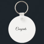 Porte-clés Félicitations minimales simples ajoutez votre nom<br><div class="desc">Conception</div>