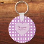 Porte-clés Félicitations minimales simples diplôme violet s (Recto)