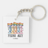 Porte-clés Feline Ally - Rainbow Cat LGBTQ Pride (Dos)