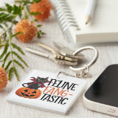 Porte-clés Feline Fang-tastic Halloween Conception de chat Va (Devant Droit)