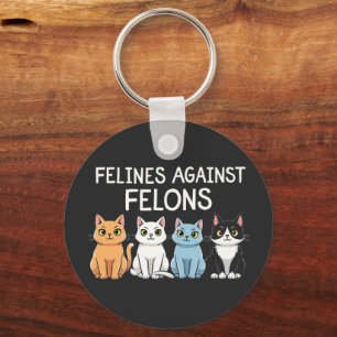 Porte-clés Felines contre les criminels Trump Harris Election