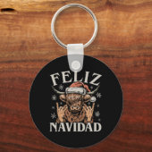 Porte-clés Feliz Navidad Meme Emo Cow Funny Meme Noël (Recto)