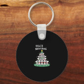 Porte-clés Feliz Navidog Christmas Dog T-Shirt, Funny Cute Xm (Recto)