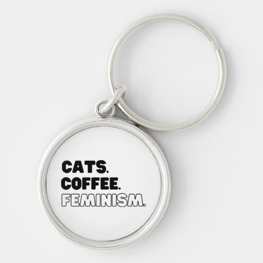 Porte-clés Féminisme Cats Coffee (Devant)