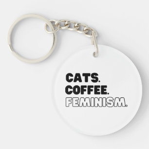 Porte-clés Féminisme du café des chats