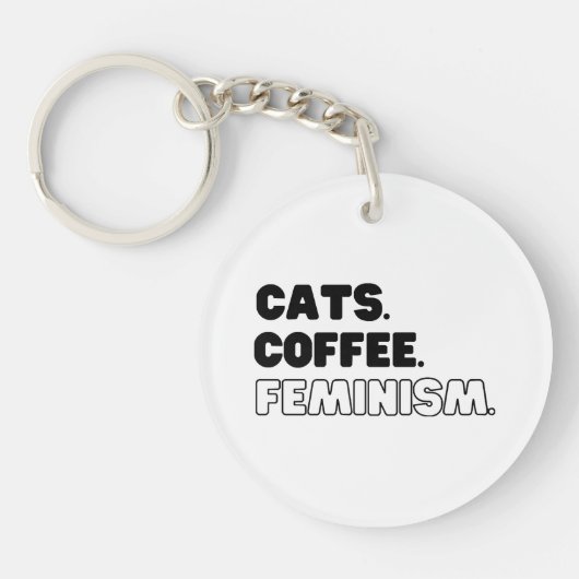 Porte-clés Féminisme du café des chats (Devant)