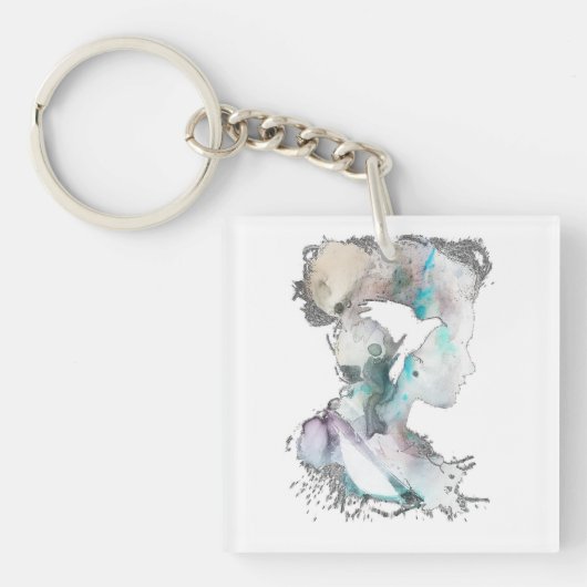 Porte-clés Femme à l'aquarelle (Devant)