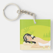 Porte-clés Femme À Un Porte - clé Spa (Devant)