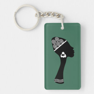 Porte-clés Femme africaine-américaine abstraite art