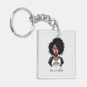 Porte-clés Femme afro chic et classique (Devant gauche)