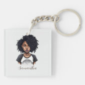 Porte-clés Femme afro chic et classique (Dos)