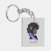 Porte-clés Femme Afro-étincelante (Devant gauche)