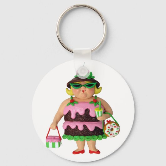 Porte-clés Femme au gâteau (Recto)