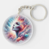 Porte-clés Femme aux cheveux cosmiques Aura (Dos)