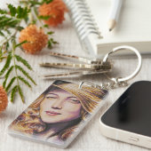 Porte-clés Femme avec le casquette (Devant droit)