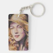 Porte-clés Femme avec le casquette (Dos)