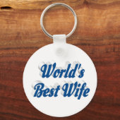 Porte-clés Femme avec texte bleu (Recto)