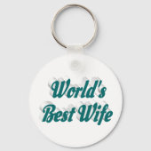 Porte-clés Femme avec texte vert (Verso)