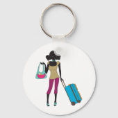 Porte-clés Femme Avec Une Valise (Verso)