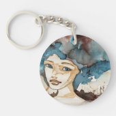 Porte-clés Femme bleue (Devant)