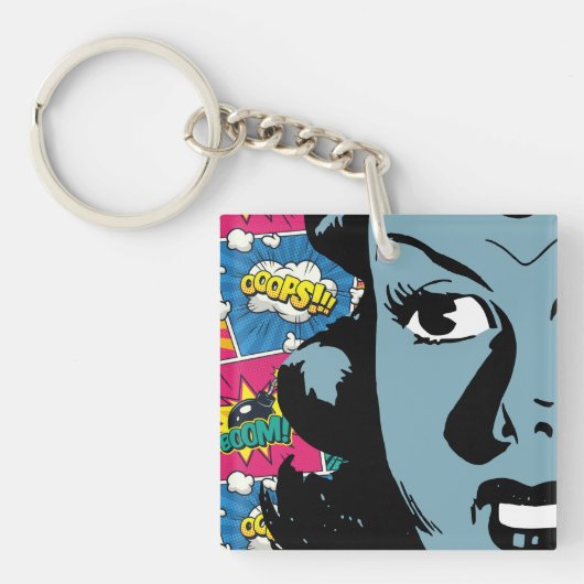 Porte-clés Femme bleue - Art pop (Devant)
