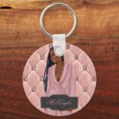 Porte-clés Femme-chef de la direction afro-américaine (Recto)