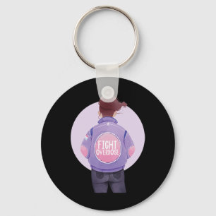Porte-clés femme combat l'overdose Purple Ribbon Overdose