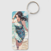 Porte-clés Femme courbée sur la plage (Verso)