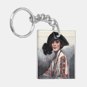 Porte-clés Femme dans le chemisier brodé (Devant gauche)