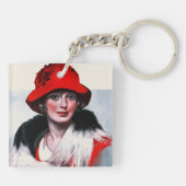 Porte-clés Femme dans Red Hat (Dos)
