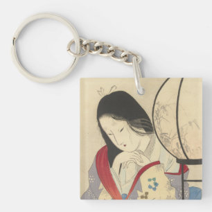 Porte-clés Femme dans un intérieur par une lampe 1890-1908