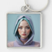 Porte-clés Femme d'art de sable faciale (Devant)