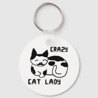 Porte-clés Femme de chat folle