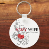 Porte-clés Femme de l'armée - Fière et forte (Recto)