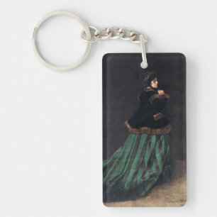 Porte-clés Femme de Monet en robe verte