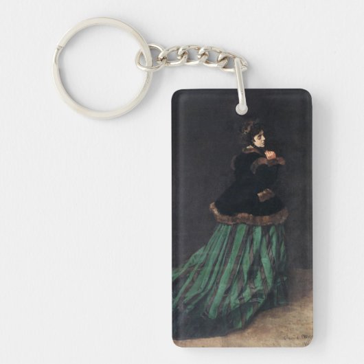 Porte-clés Femme de Monet en robe verte (Devant)