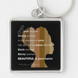 Porte-clés "Femme d'ébène Beau est ton nom"
