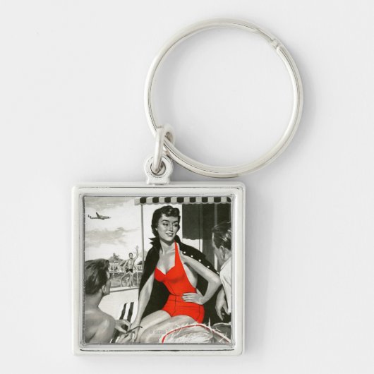 Porte-clés Femme d'un rouge ardent (Devant)