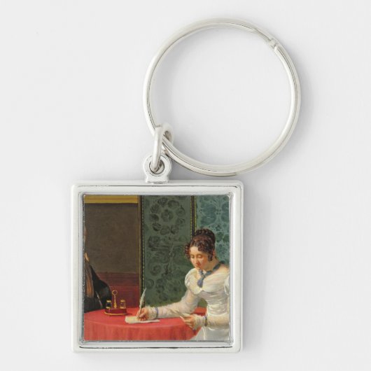 Porte-clés Femme écrivant une lettre (Devant)